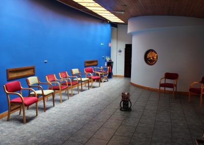 Blue Room Meditation workshop set up