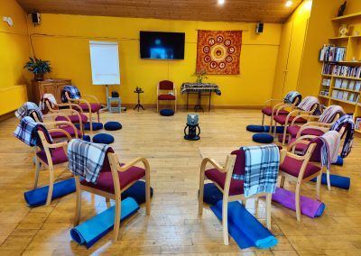 Library for workshop, Meditation set up